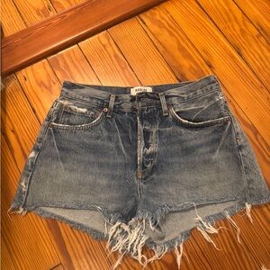 Agolde Distressed Blue Jean Shorts